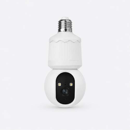 Yoosee C11 bulb-shaped AI security camera with 2K Ultra HD, front view